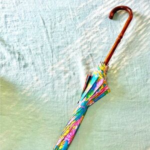 Vintage fun floral 70’s parasol